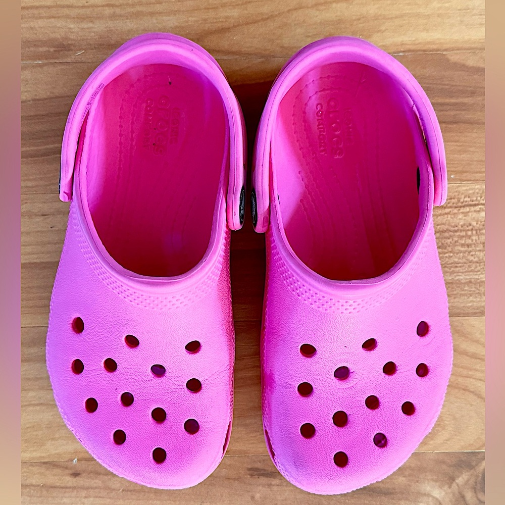 Kids Pink Croc Shoes - kids Size 12